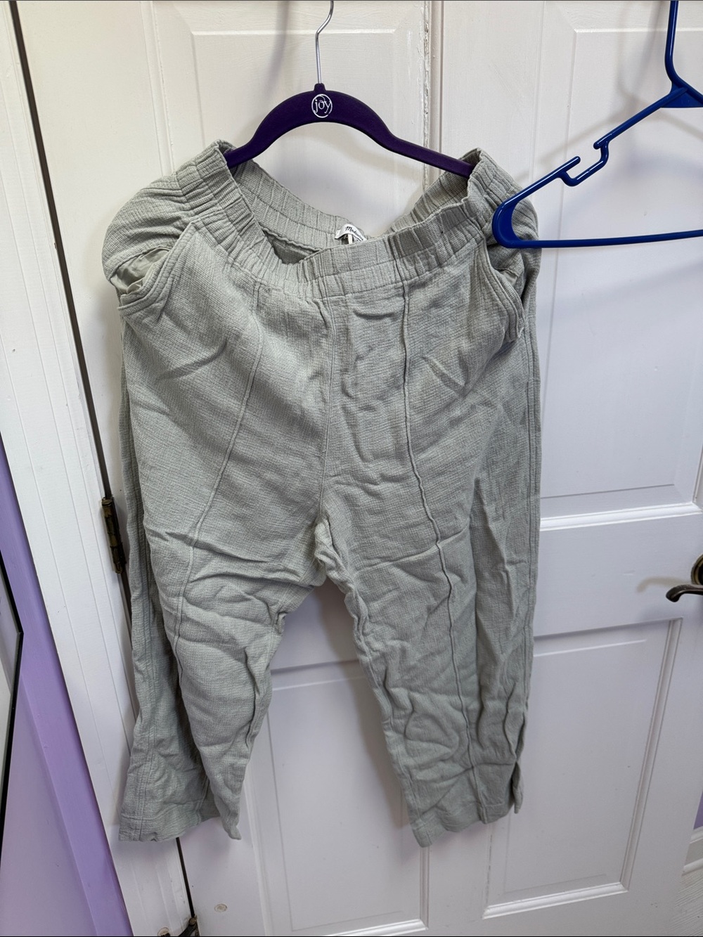 Madewell Sage Green Textured Pull-On Pants